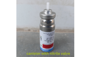 Canister with nitrile valve