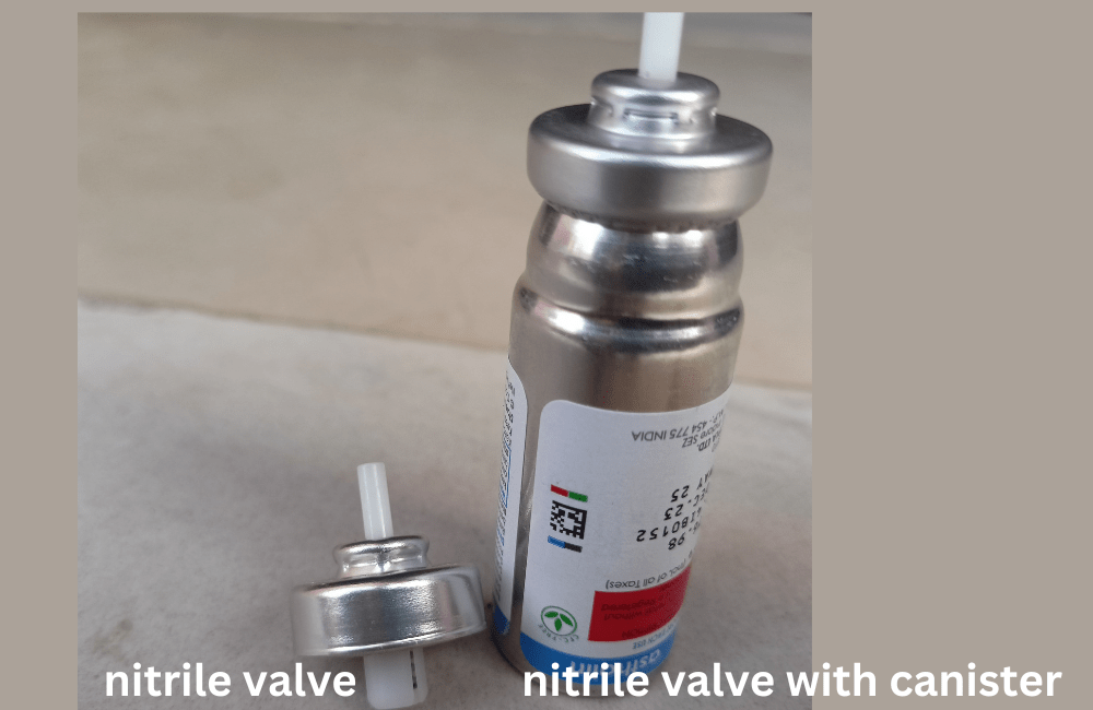 Nitrile valve with canister