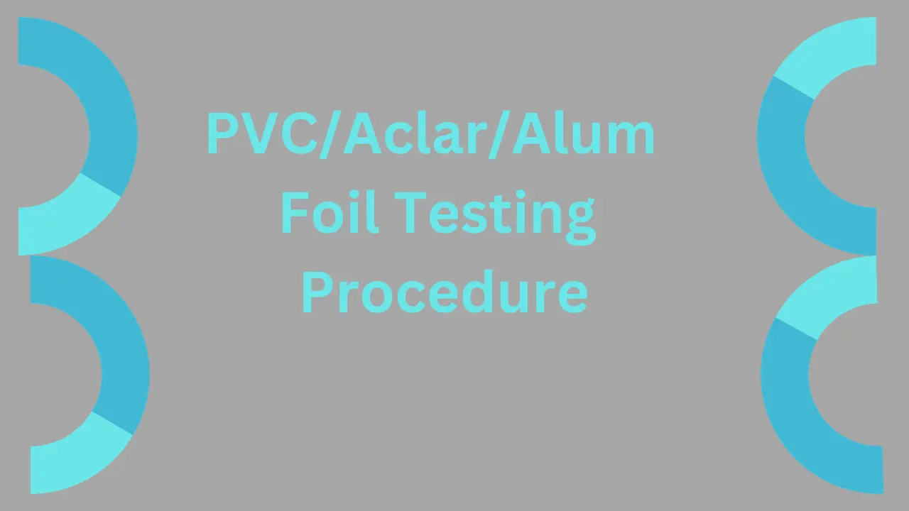 PVC/Aclar/Alum Foil Testing Procedure